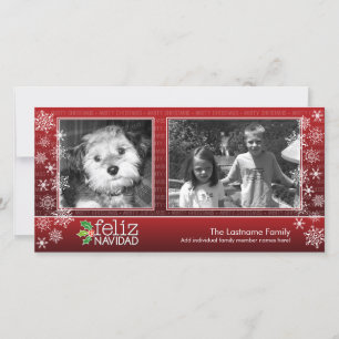 Feliz Navidad - collage of 2 photos Holiday Card