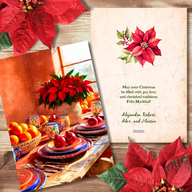 Feliz Navidad Colourful Table Setting Mexican Holiday Card (Creator Uploaded)