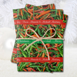 Feliz Navidad Custom Names Personalise Greeting Wrapping Paper Sheet
