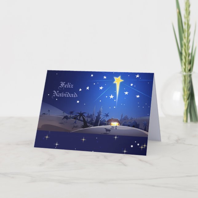 Feliz Navidad. Custom Spanish Christmas Cards (Front)