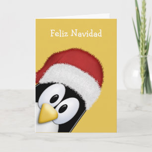 Feliz Navidad Cute Penguin Holiday Card