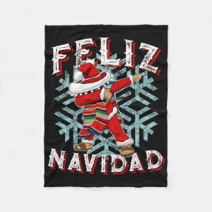 Feliz Navidad Dabbing Christmas Sombrero Fleece Blanket