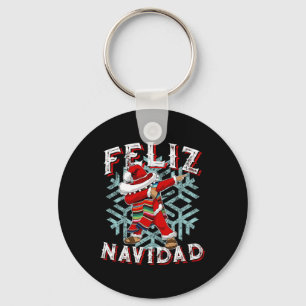 Feliz Navidad Dabbing Christmas Sombrero  Key Ring