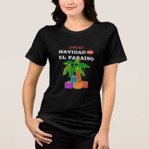 Feliz Navidad Desde El Paraiso Tri-Blend Shirt