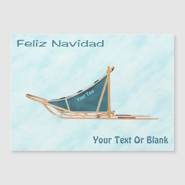Feliz Navidad - Dog Sled On Snow (Front)