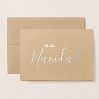 Feliz Navidad Elegant Spanish Merry Christmas Foil Card