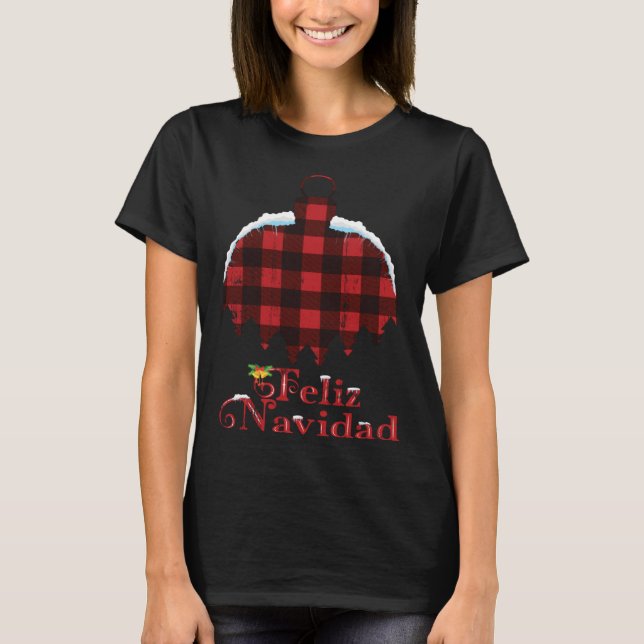 Feliz Navidad Family Matching Spanish Christmas Re T-Shirt (Front)