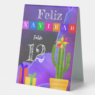 Feliz Navidad Fiesta Green Cactus On Purple