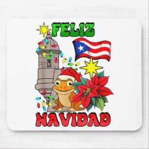 Feliz Navidad Frog Puerto Rico Christmas Lights Pa Mouse Pad