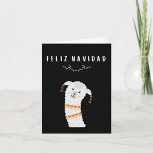 Feliz Navidad funny llama Spanish Christmas Card