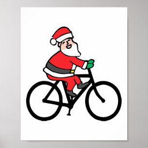 Feliz Navidad Funny Santa On A Bike For Christmas Poster