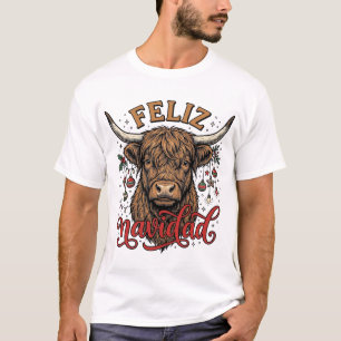 Feliz Navidad Highland Cow Vintage Christmas Shirt