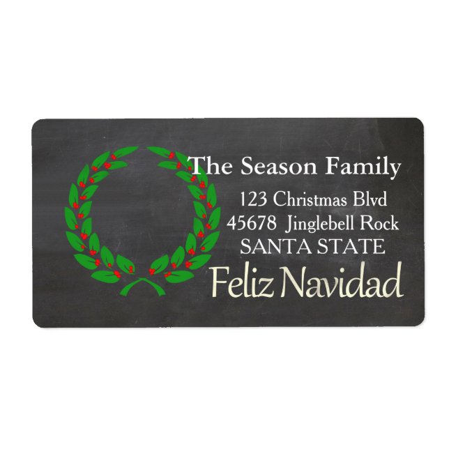 Feliz Navidad Holiday Address Label (Front)