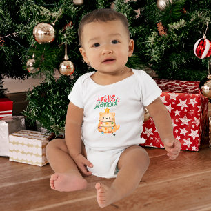 Feliz Navidad Humor Cat Christmas  Baby T-Shirt