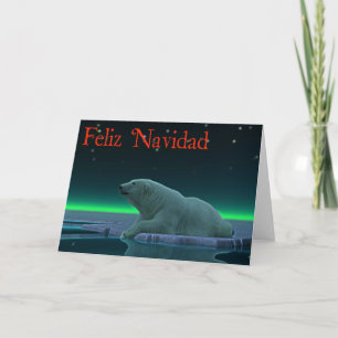 Feliz Navidad - Ice Edge Polar Bear Holiday Card