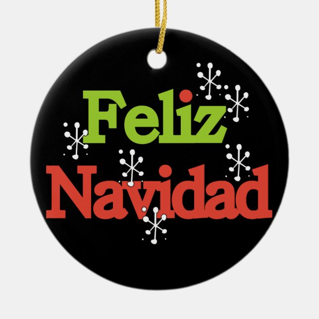 Feliz Navidad Keepsake Ornament (Front)