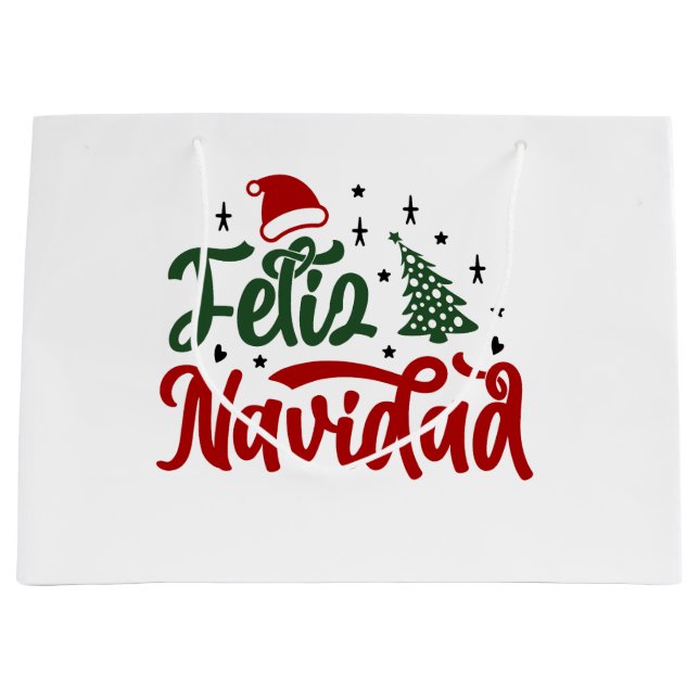 Feliz  Navidad  Large Gift Bag (Front)