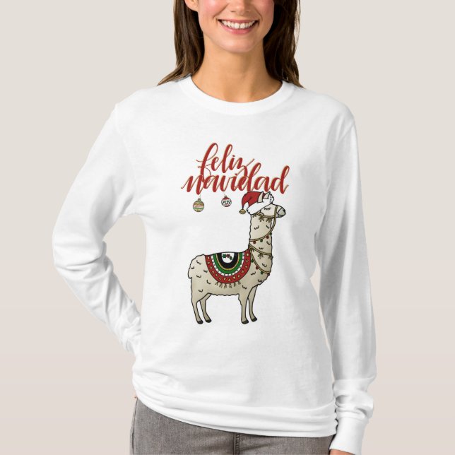 Feliz Navidad Llama Shirt (Front)