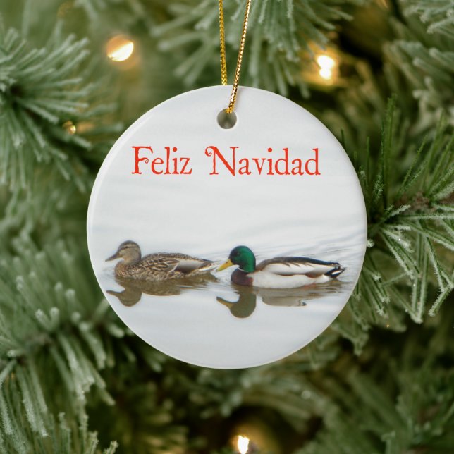 Feliz Navidad - Mallards Ceramic Ornament (Tree)