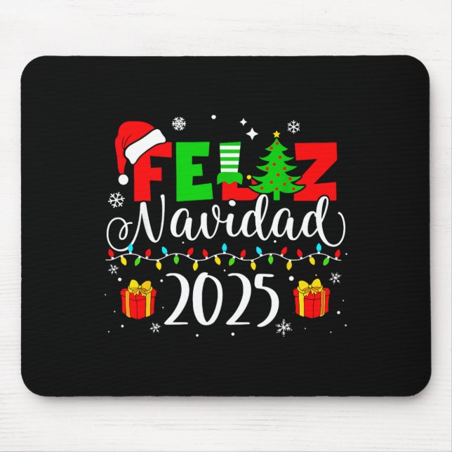 Feliz Navidad Matching Family Spanish Christmas Me Mouse Pad (Front)