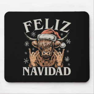 Feliz Navidad Meme Emo Cow Funny Meme Christmas  Mouse Pad