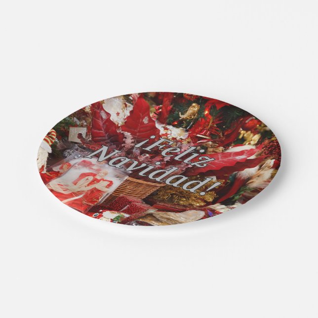 ¡Feliz Navidad! Merry Christmas in Spanish wf Paper Plate (Angled)