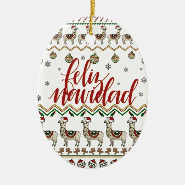 Feliz Navidad / Merry Christmas Ornament (Front)