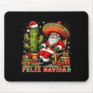 Feliz Navidad Mexican Christmas Santa Sombrero Cac Mouse Pad