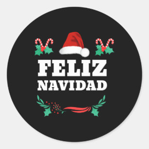 Feliz Navidad Mexican Christmas Spanish Xmas  Classic Round Sticker