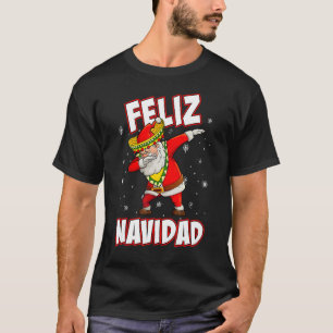 Feliz Navidad Mexican Dabbing Santa Pajama Christ T-Shirt