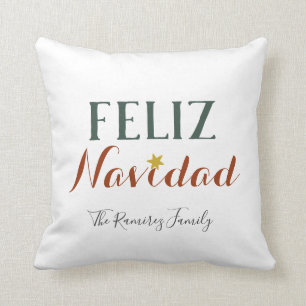 Feliz Navidad minimalist Christmas star holiday    Cushion