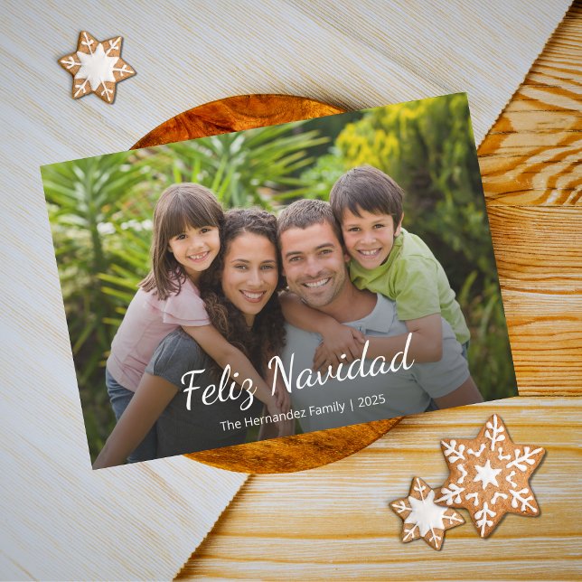 Feliz Navidad Modern Christmas Family Photo  Holiday Card (Creator Uploaded)