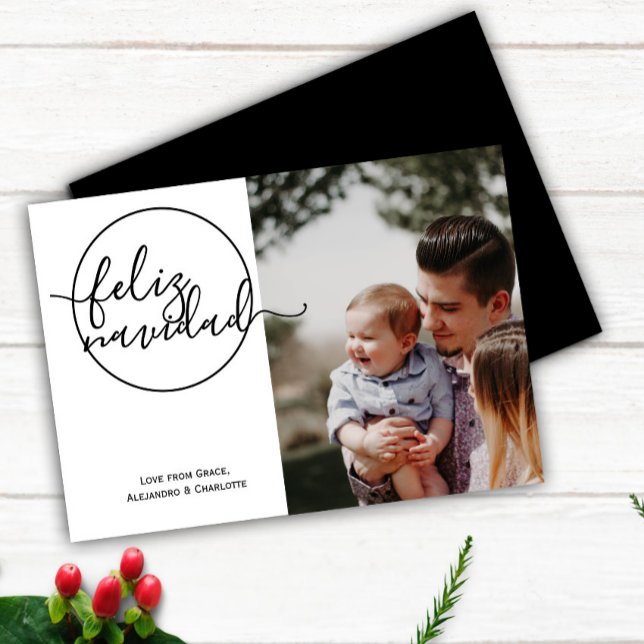Feliz Navidad Modern Christmas Photo Card (Creator Uploaded)