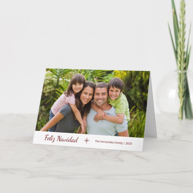 Feliz Navidad Modern Family Photo Christmas Holiday Card (Front)