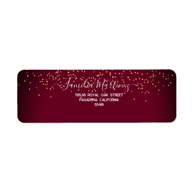 Feliz Navidad Modern Glitter Lettering Christmas  Return Address Label (Front)