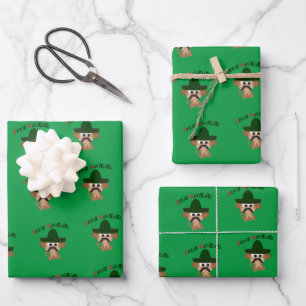 Feliz Navidad Monkey Wrapping Paper Sheet