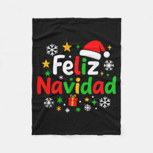 Feliz Navidad Pajamas Shirt, Cute Spanish Mexican  Fleece Blanket