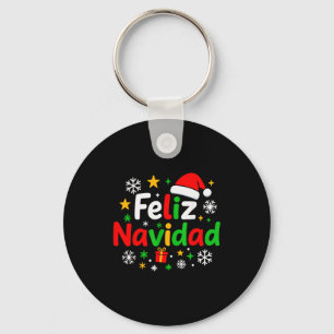 Feliz Navidad Pajamas Shirt, Cute Spanish Mexican Key Ring