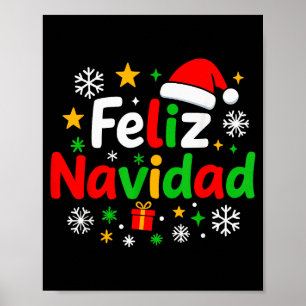 Feliz Navidad Pajamas Shirt, Cute Spanish Mexican  Poster