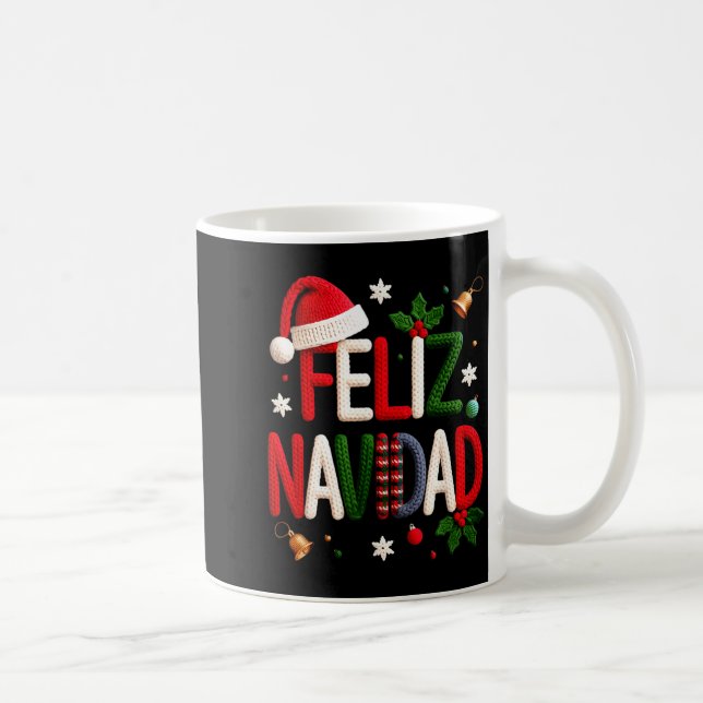 Feliz Navidad Pajamas Spanish Mexican Christmas Bo Coffee Mug (Right)