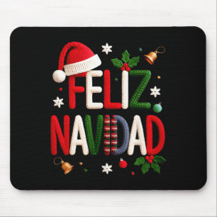 Feliz Navidad Pajamas Spanish Mexican Christmas Bo Mouse Pad