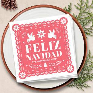 Feliz Navidad Papel Picado Christmas Napkin
