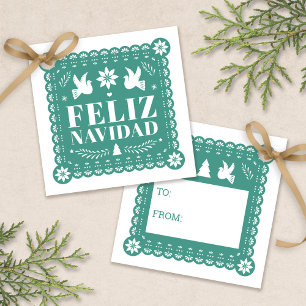 Feliz Navidad Papel Picado Gift Tag