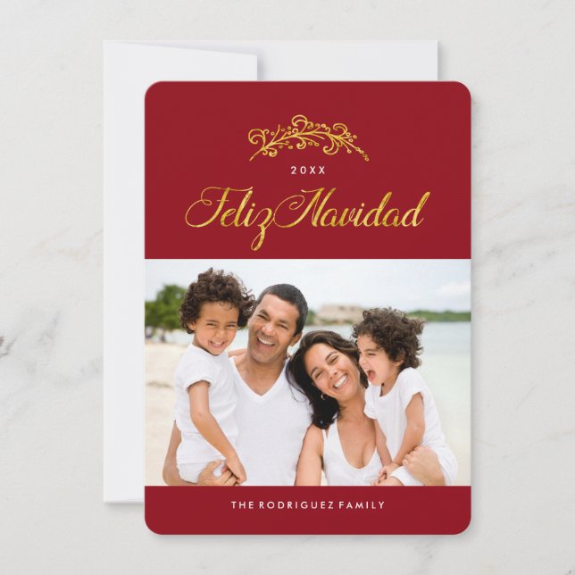 Feliz Navidad Photo Cards (Front)