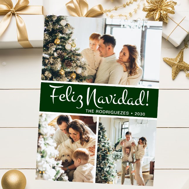 Feliz Navidad Photo Collage Holiday Card (Creator Uploaded)