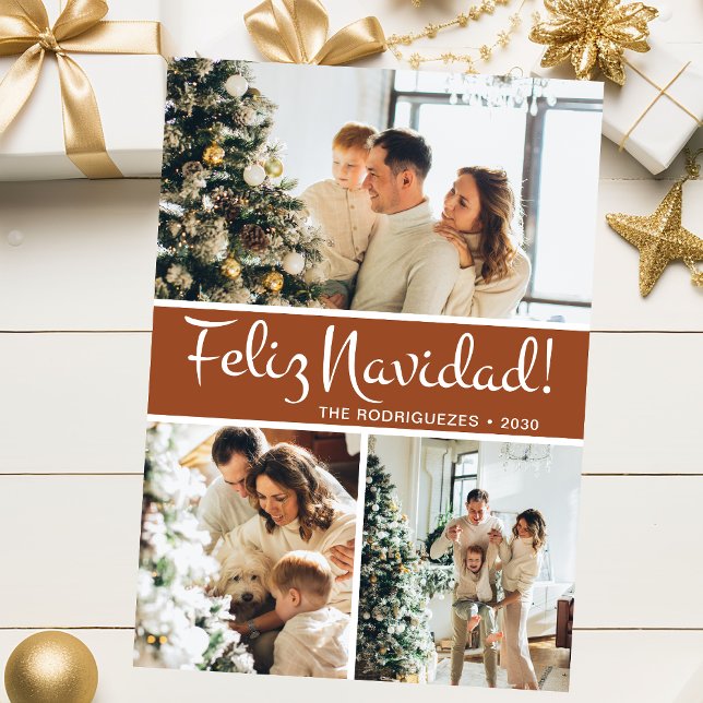 Feliz Navidad Photo Collage Holiday Card (Creator Uploaded)