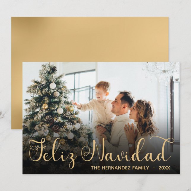 Feliz Navidad Photo Holiday Card (Front/Back)