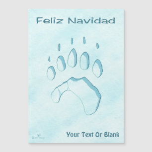 Feliz Navidad - Polar Bear Paw Print