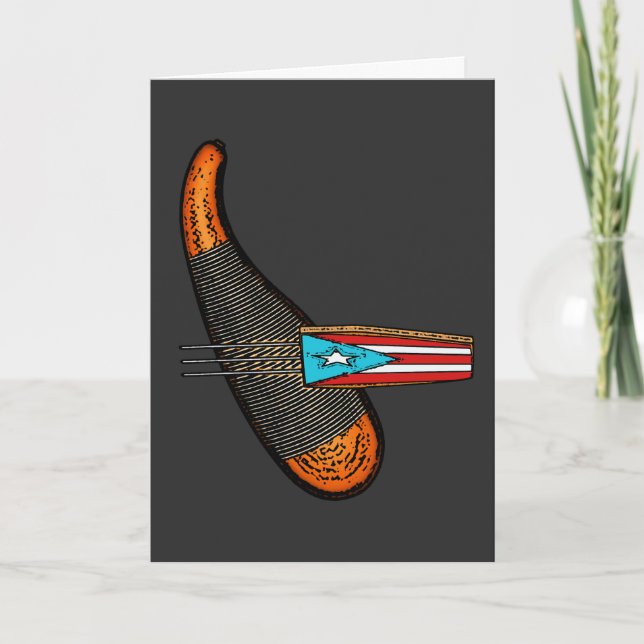 Feliz Navidad Puerto Rican Flag Guiro Boricua Thank You Card (Front)