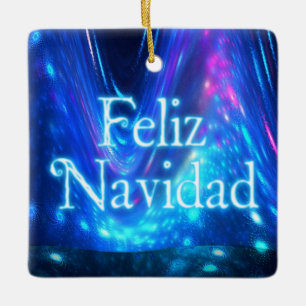 Feliz Navidad - Qaanaaq - Northern Lights Ceramic Ornament